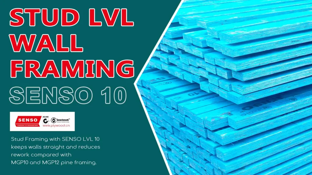 SENSO LVL Wall Studs in a Straight Wall Frame SENSO LVL wall studs installed in a straight wall frame for cleaner lining and finishes