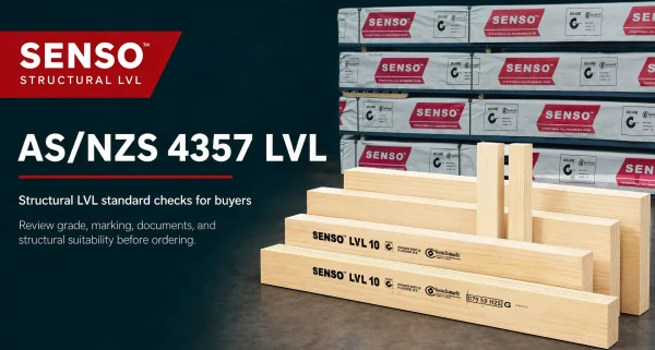 AS NZS 4357 LVL checks for SENSO structural timber buyers reviewing beam grade and compliance documents