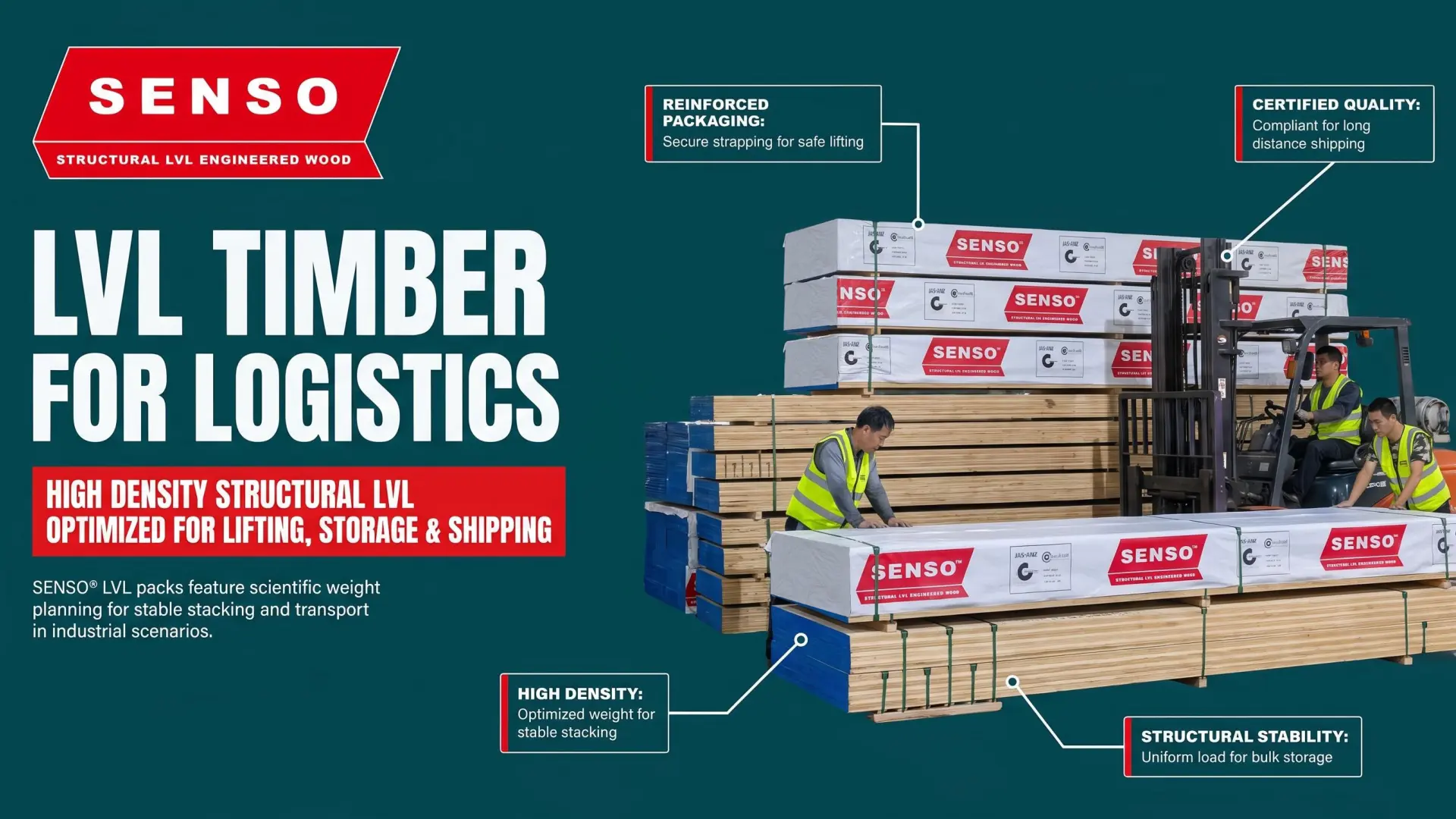 LVL density and weight planning for structural members packs lifting storage and shipping